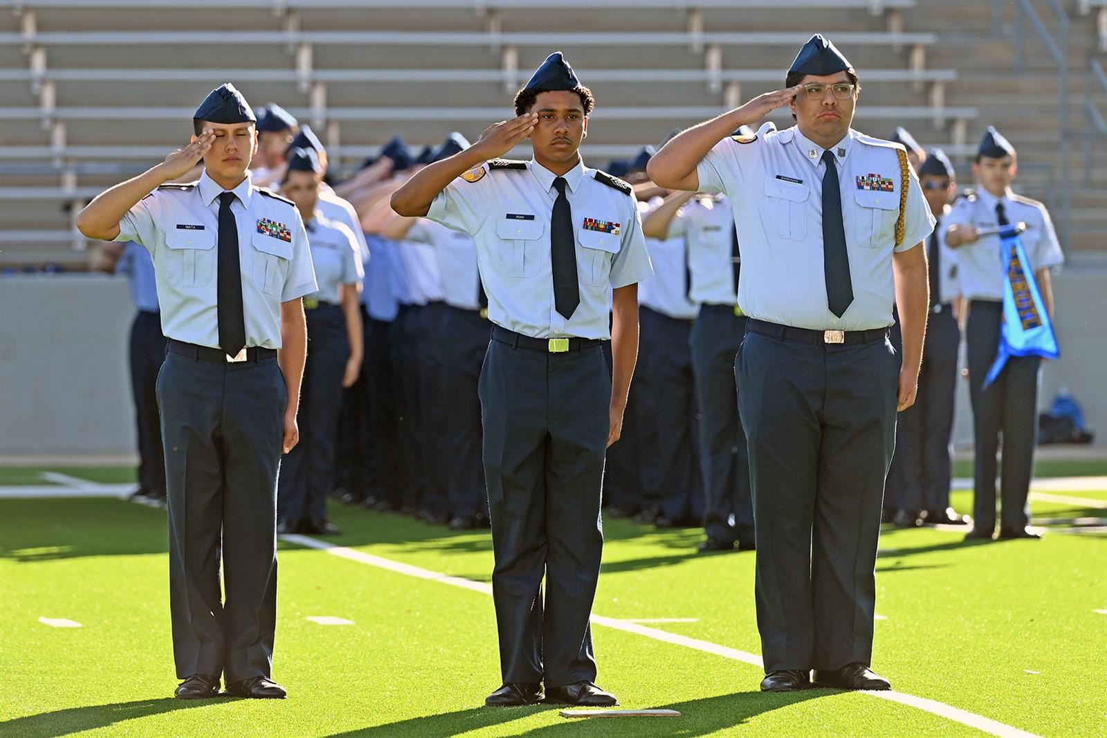 Jersey Village AFJROTC Unit TX-20017 joined units from Cy Falls and Cy Woods to earn the Outstanding Organization Award.